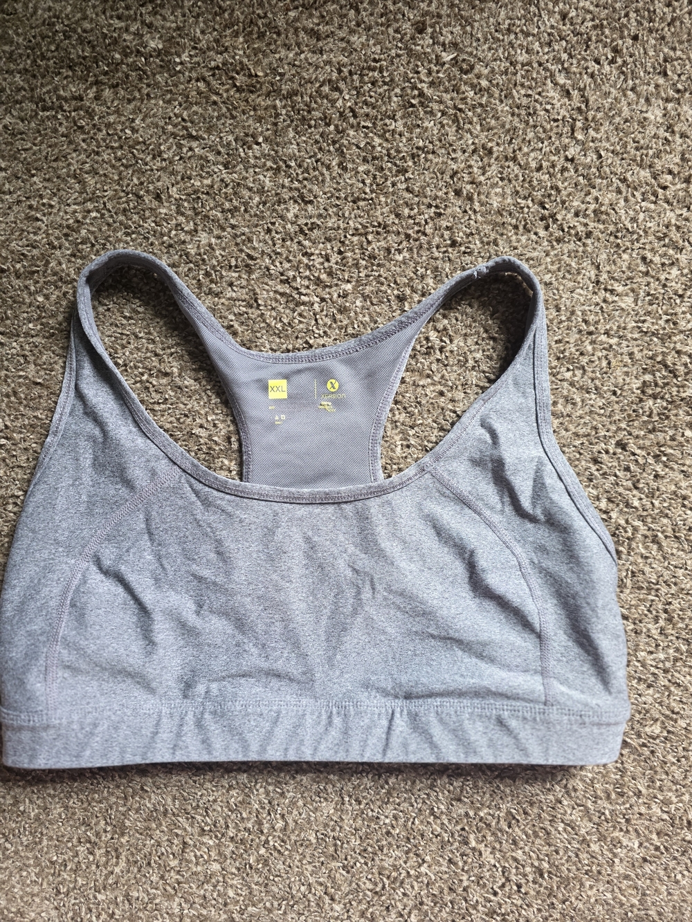 Racerback Gray Sports Bra for Low-Impact Activities